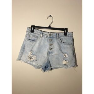 Forever 21 ripped high waisted denim shorts